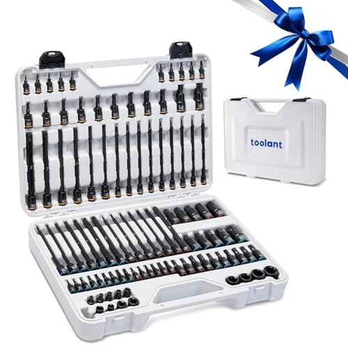 toolant 98 PCS Master Allen And Torx Bit Socket Set Hex/Torx/E-torx Bit Set 1/4 3/8 And 1/2 Drive S2 Alloy Steel 2 PCS For Critical Size
