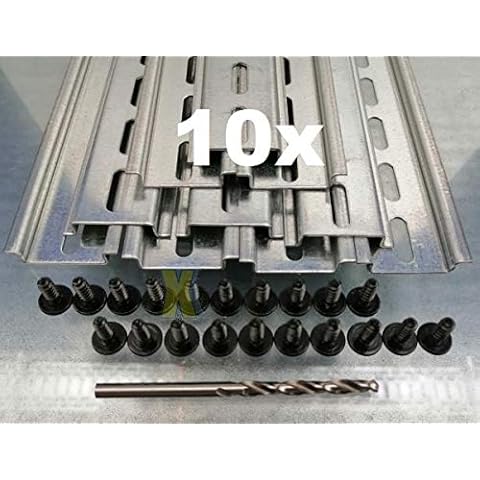 10 Tragschienen Hutschienen 35mm x 7,5mm - ca. 32,5cm - 325mm Zuschnitt Metall verzinkt Cover