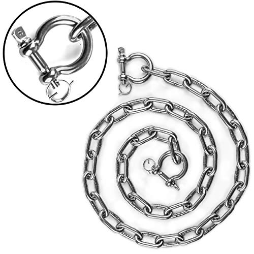 image for HarborCraft 4 Foot Long Stainless Anchor Chain with Advanced Lock Ring
