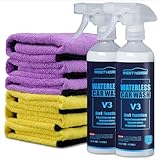 WEST HORSE 2-Pack Waterless Wash Spray and 6 Towels Kit for Cleaning, High Gloss and Protection- No Rinse Wash for Cars, Trucks, RVs Detailing - Ultra-Concentrated Safe Slick Lubricating Formula