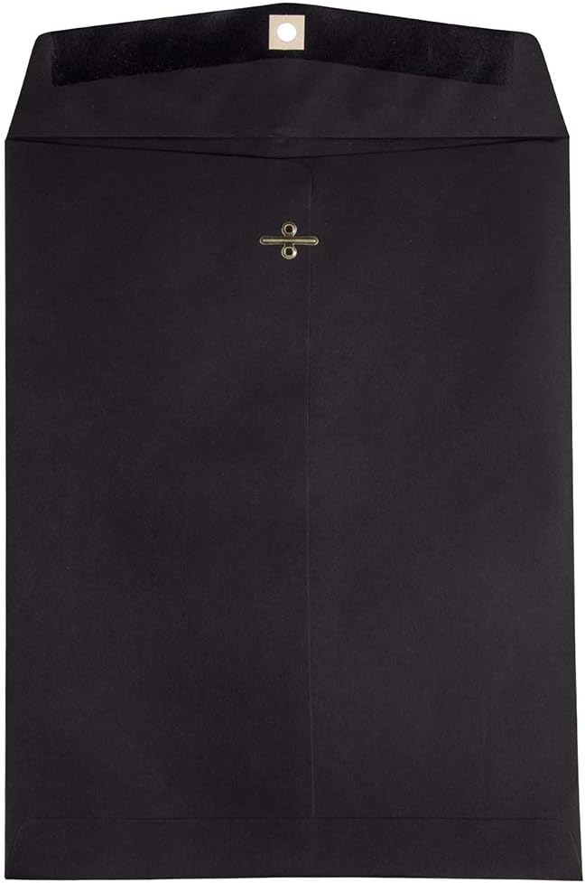 JAM Paper 10 x 13 Open End Catalog Envelopes with Clasp Closure, Black