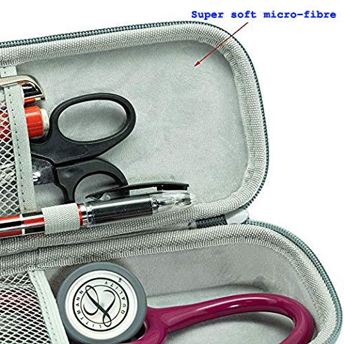 ASA TECHMED Semi Hard Stethoscope Carry Case, fits 3M Littmann Stethoscope and Other Accessories (Turqoise)