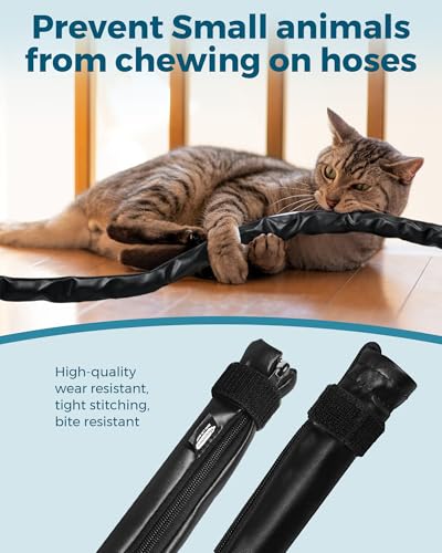 Image of 6.5ft CPAP Hose Cover for Heated Tubing, Double-Sided Thickened Cpap Tube Cover Compatible with Resmed Airsense Climatelineair 10&11 Tubes (Black-PU)