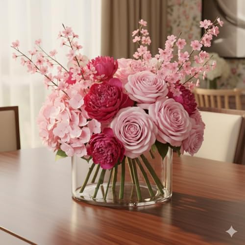 Image of KALAKRITI 6 Inch Clear Glass Cylinder Vase | Flower Vase, Lucky Bamboo Planter & Open Terrarium Container | Decorative Bowl for Floating Candles, Floral Arrangements & Table Centerpieces (Pack of 1)