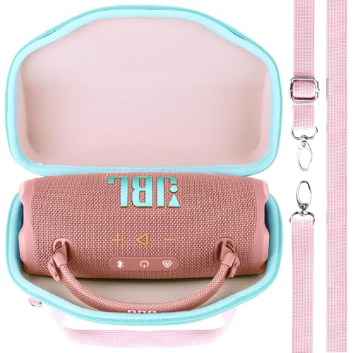 Lebakort Hard Case Compatible with JBL Charge 6 Waterproof Speaker (Pink Case)