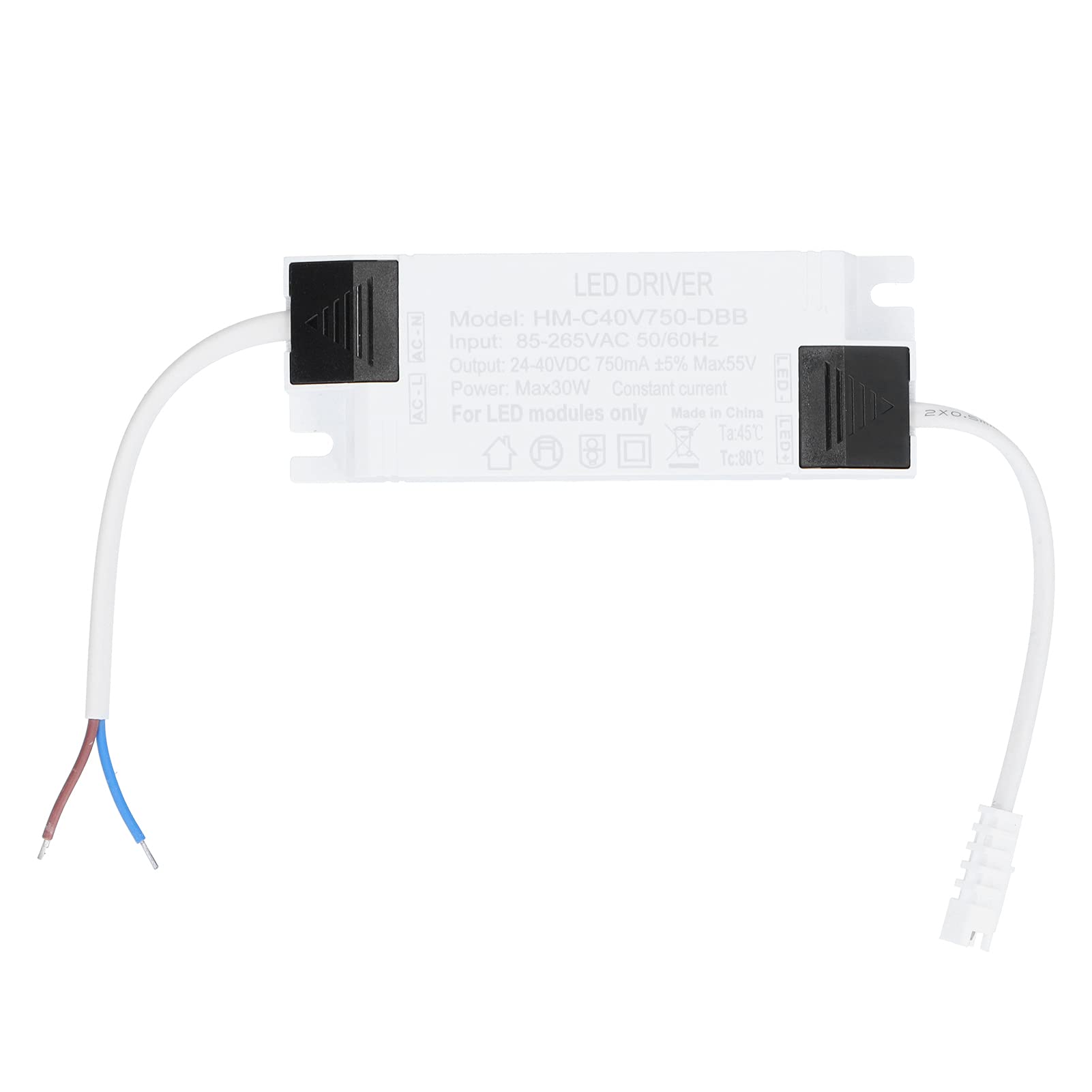 Sterownik LED 30W Prąd Stały 750mA Wejście AC85-265V Wyjście 24-40VDC Złącze Sterownika Zasilania Transformator Lampy LED