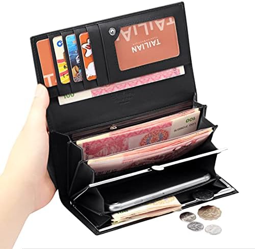 Faux Leather Crocodile Alligator Pattern Wallet with Phone Pocket for Women, Black - Image 5