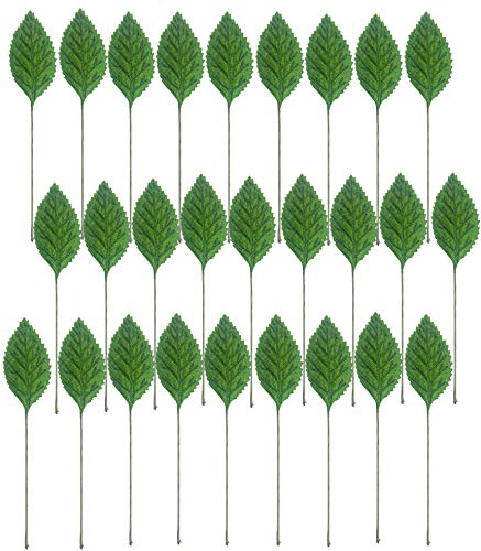 Evisha 50 Pcs Green 2D Velvet Touch Artificial Leaf Art and Craft, Gift Decoration, School Projects-image-17