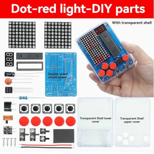Nelsonerty DIY Console Productie Kit 51 Elektronische Chip Soldeer Machine voor Kinderen Kleurenset: Rond-Licht Rood - Afbeelding 5