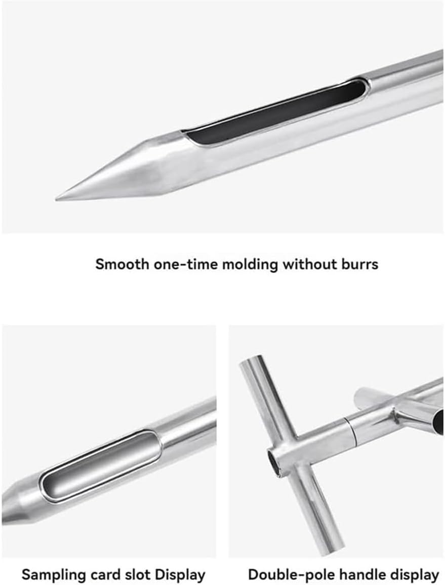 Grain Probe Sampler:Stainless Steel Grain Probe Sampler - 1.5m (4.9ft) Slot & Thief Sampler for Cement, Fertilizer, and Powder - Durable Solid Sample Collection Tool (25mm Diameter)