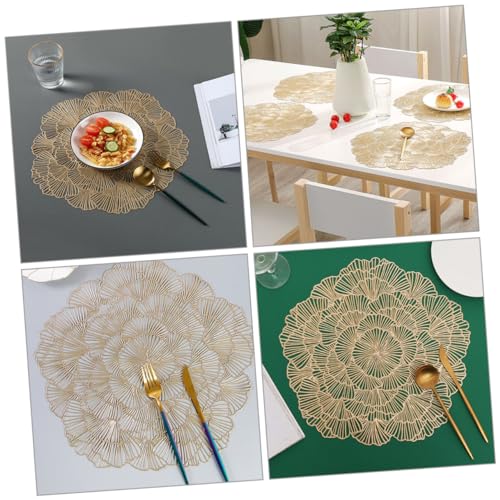 Set de table résistant la chaleur lavable PVC doré ginkgo lot de 12
