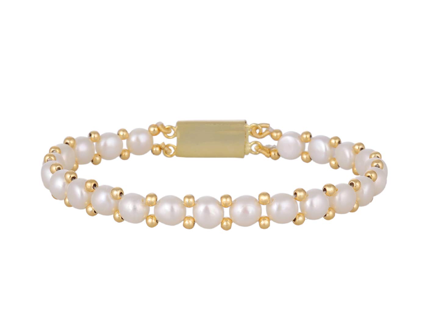 Hyderabad Jewels Pearl Gold Plated and Pearl Bracelet for Women & Girls (White) (B07X7P5WPH) Amazon Price History, Amazon Price Tracker