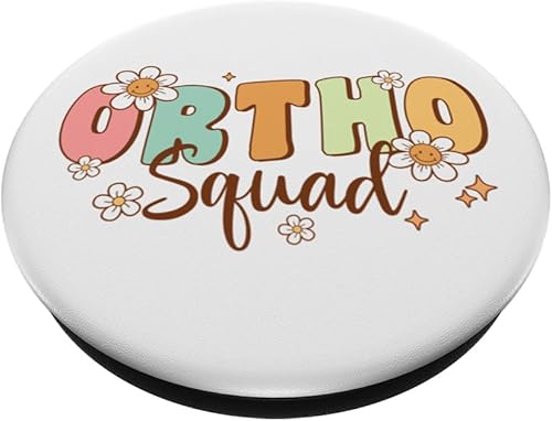 Miniatura 2 de Ortho Squad Ortodoncista Enfermera Medicina Retro Groovy Flowers PopSockets PopGrip intercambiables