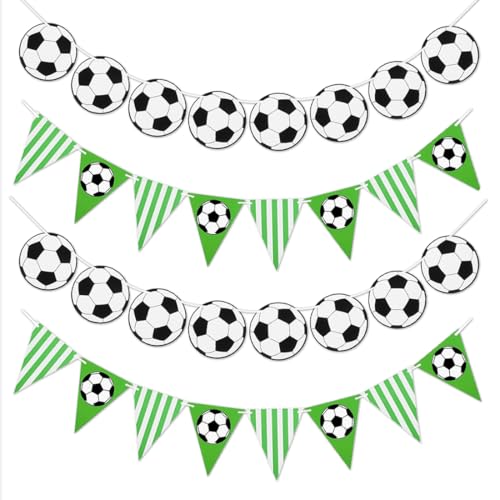 Capaneus 4 Pcs Bannière de football, Décorations de fête, Fournitures de Fête sur le Thème du Football