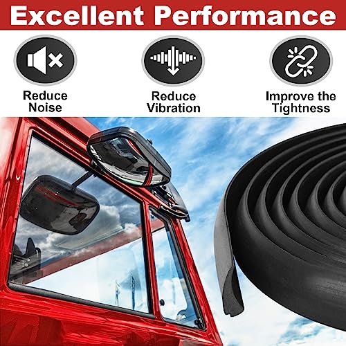 Image of 10 Ft RV Camper Window Seal Kit - 1 /2 inch x 1 /4 inch Rubber Trim Weatherstripping with Locking Gasket - Black