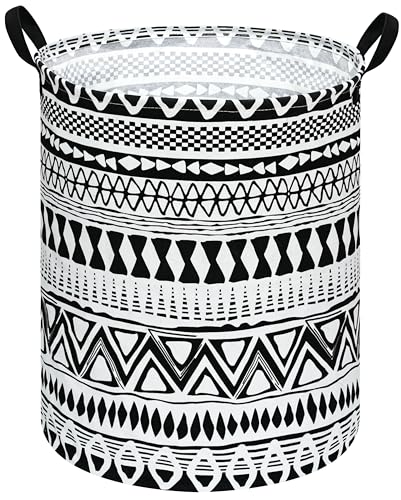 Image of Round Laundry Hamper Storage Basket Fabric Material Storage Hamper Organization Basket, Storage Bin, Gift Box with Handles for Room