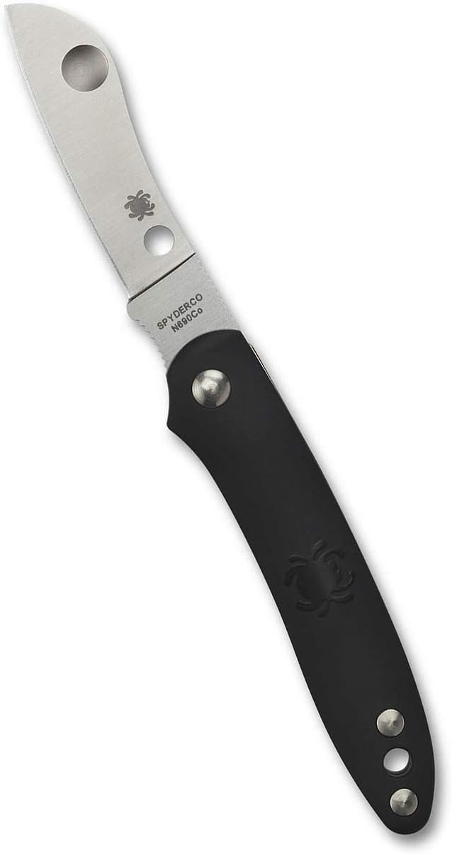 Spyderco Roadie Folding Pocket Knife with 2" N690Co Steel Blade and FRN Handle - EDC Knife for Men and Women, Perfect for Hunting, Tactical, Camping, Survival, Hiking - PlainEdge - C189PBK