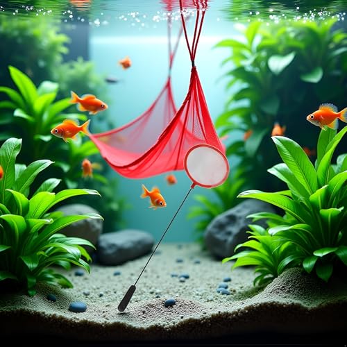 Image of 1Pc Random Color Aquarium Fish Net 3 Inches Fine Mesh Skimmer for Small Fish for Tank Catching Cleaning Net with 9 Inches Long Handle Aquarium Net Fine Mesh Cleaning Small