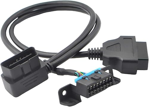 Miniatura 9 de iKKEGOL Universal OBD2 OBD II 16 Pin Splitter Y Cable abierto, J1962 1 macho a 2 hembra conector con soporte de montaje bajo salpicadero 19.7 in20
