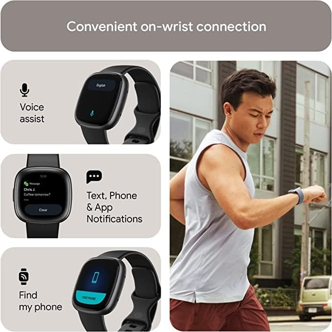 Google Pixel 6a  Unlocked Android 5G Smartphone with 12 megapixel camera and 24-hour battery  Charcoal + Fitbit Versa 4 Fitness Smartwatch, compatible with Android and iOS