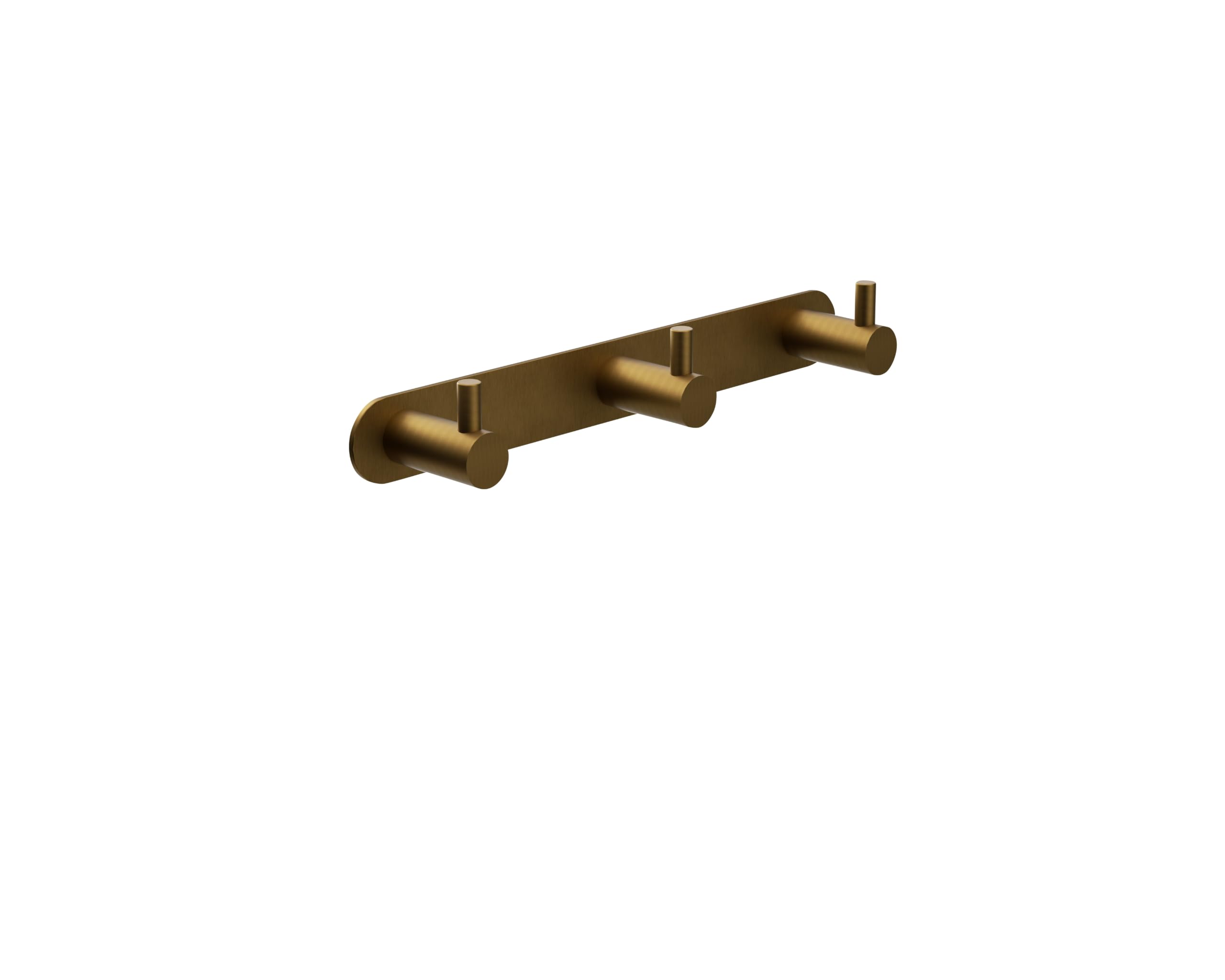 NOLUXA IMEX - Percha Triple Baño Adhesiva sin Taladro Dorada | Colgador de Toallas para la Ducha | Accesorio de Cuarto de Baño Resistente a Humedad | Doble Sistema de Fijación (Atornillado o Pegado)