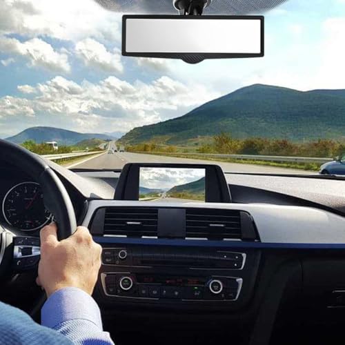 Image of STHIRA Car Rear View Mirror, HD Wide Angle Suction Cup Rearview Mirror, 360 Adjustable Interior Rearview Mirror with Strong Suction Mount, Universal Rearview Mirror for Cars, SUVs, Trucks, 248x75mm