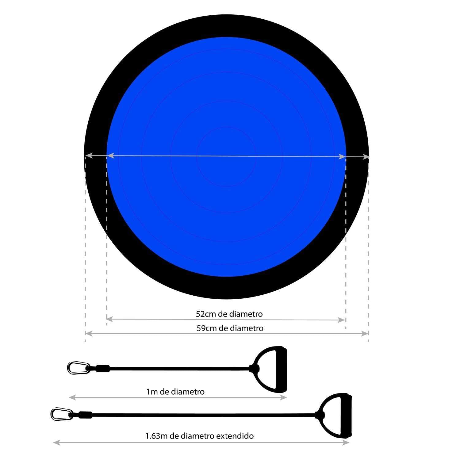 OcioDual Balance Ball Trainer, Mezza Palla Fitness per Equilibrio, Pedana Propriocettiva, Palla Equilibrio Bos Balance, Ball Antiscivolo con Gonfiatore e Fasce di Resistenza