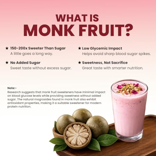 Image of Fitspire YOR Daily Rose Falooda Protein Powder 50g | 20g Protein with 24+ Vitamins & Probiotics for Daily Wellness | Zero Added Sugar, Sweetened with Monk Fruit