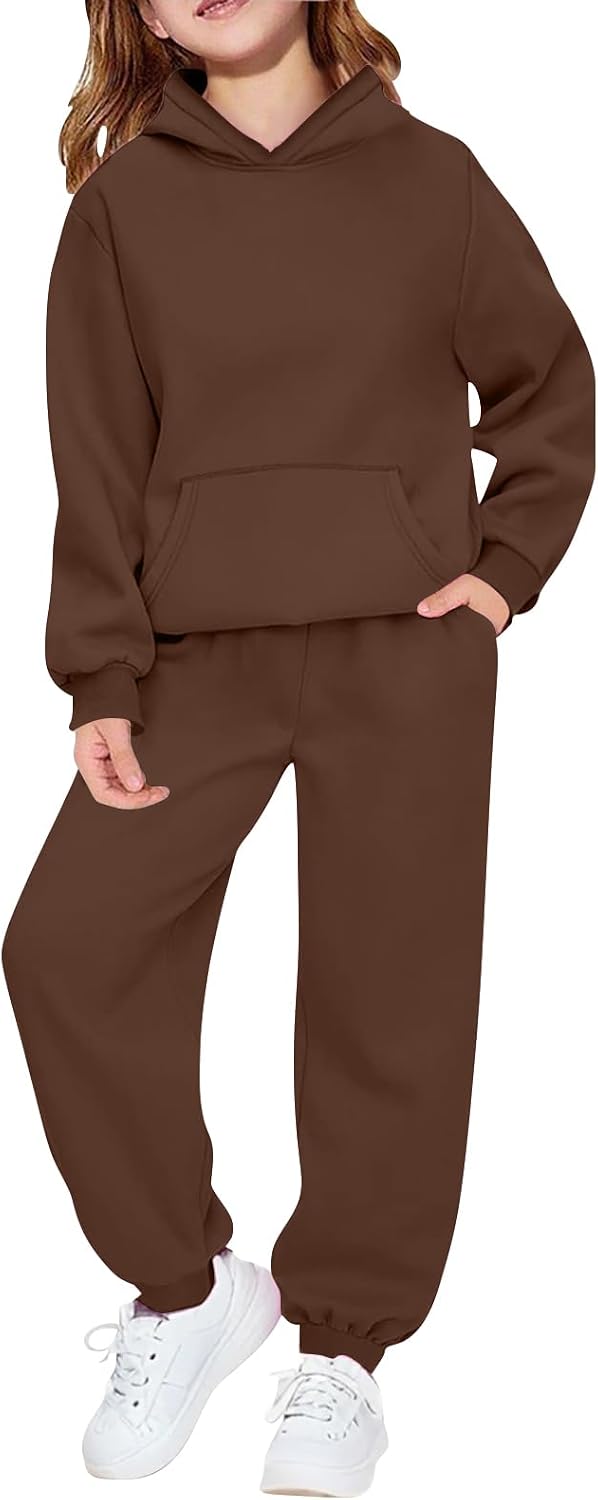 Toddler Kids Tracksuit Boys Girls 2 Piece Sweatsuit Jogging Outfits Jogger Sweatpants and Hooded Sweatshirt Fleece Clothing