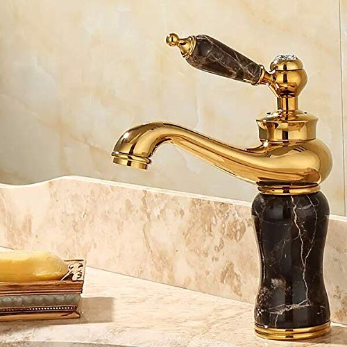 Robinet de salle de bain doré pour vasque design moderne