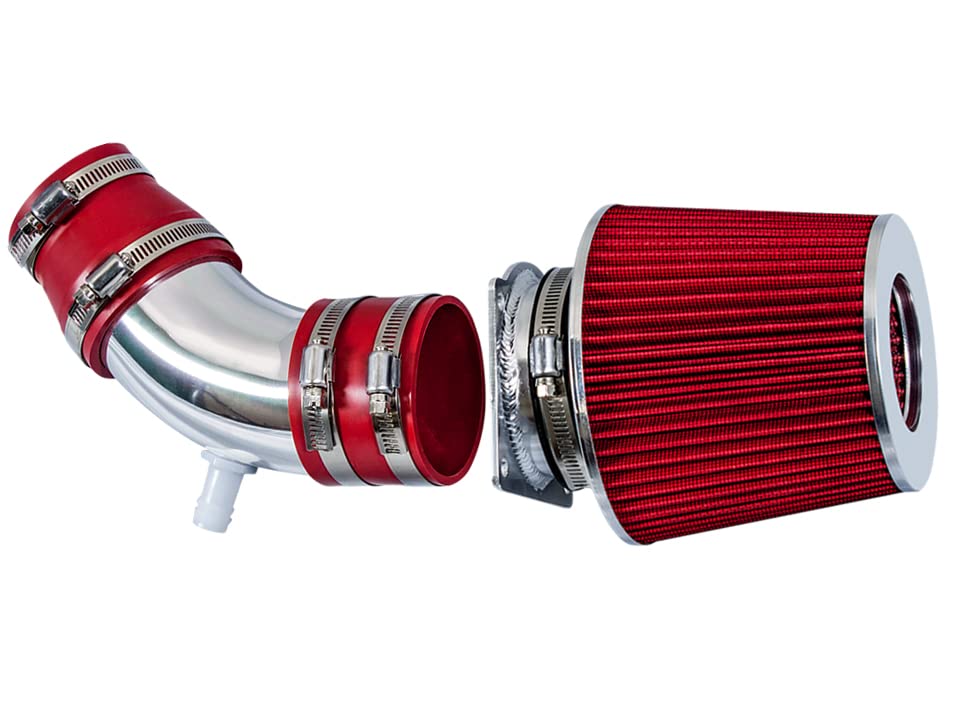 Rtunes Racing Short Ram Air Intake Kit + Filter Combo RED Compatible For 01-04 Ford Escape Limited XLS XLT / 01-04 Mazda Tribute DX ES LX / 05-08 Mercury Mariner V6