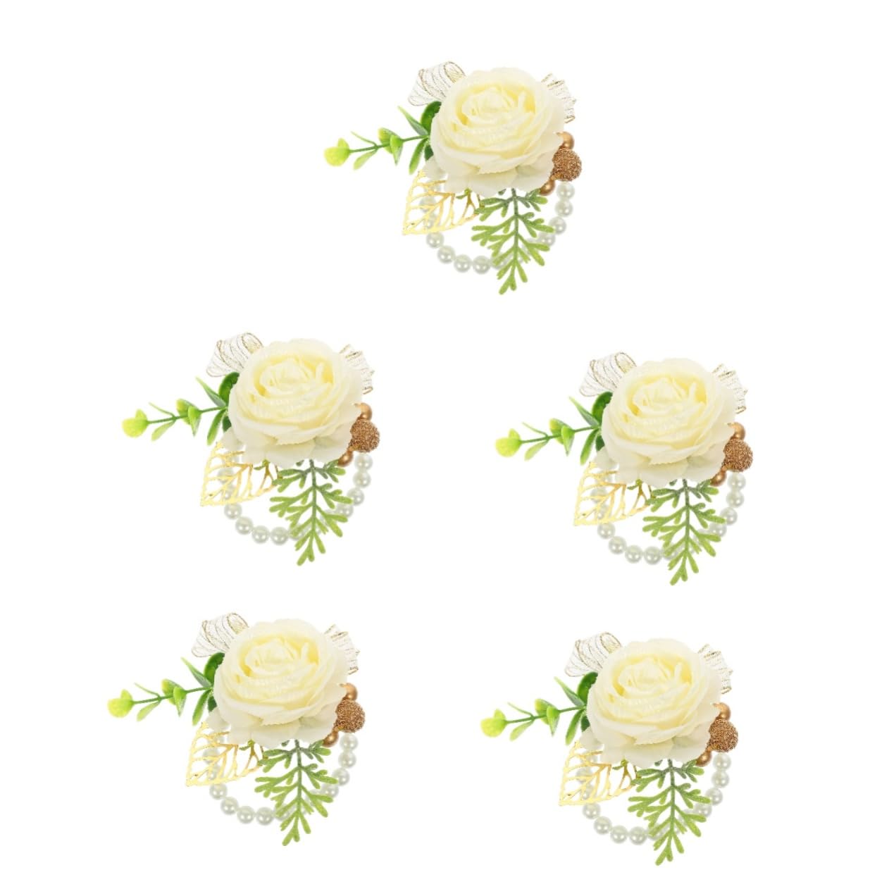 Alipis 5 Pezzi Di Perle Da Polso Con Decorazione Floreale Da Polso A Mano Con Fiore Braccialetto Da Con Fiore Braccialetto Con Da Sposa Con Per
