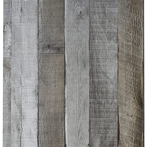 JOLIHOME Papier Peint Effet Planche de Bois Gris Rustique Vintage Jaune Autocollant de Meubles Peler et Coller Film Vinyle Imperméable pour Cuisine Chambre Table Armoire 44,5X500cm