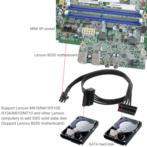 Cable adaptador SATA de 15 pines en ángulo recto de 4 pines a 2 puertos HDD para PC 3