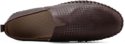 Miniatura 2 de Zapatos mocasines de cuero genuino para hombre sin cordones, zapatos suaves para caminar, zapatos de conducción perforados