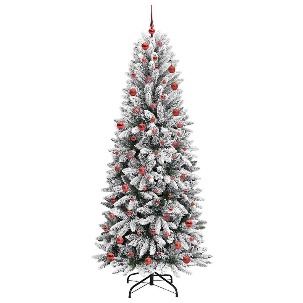 Árbol de Navidad artificial blanco, 210 cm, 300 ledes blanco cálido, estructura de acero PVC, decoración festiva para interior y exterior protegido