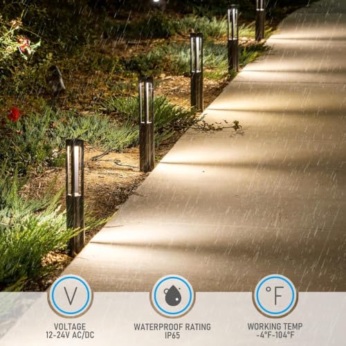 Image of LEONLITE 2-Pack 3W 5CCT LED Low Voltage Path Lights Aluminum Black