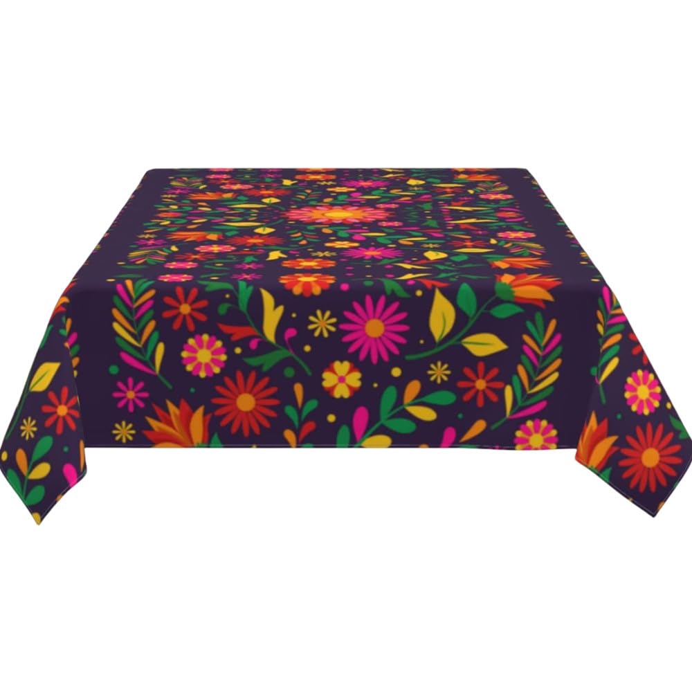 Mantel Rectangular Floral, decoración para Fiestas navideñas, Cubierta de Mesa de Tela para decoración de Mesa de Cocina, 01,100x160cm 39x63inch