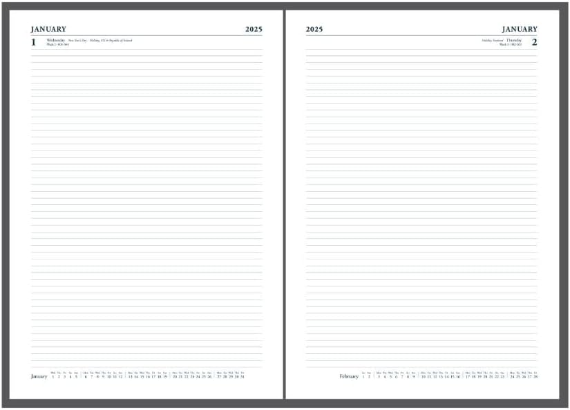 Collins Standard Desk 2025 Diary for Professionals - A4 Day to a Page Business Diary - Red - (44.15-25) - Premium Business Planner with Hardback Leathergrain Covers