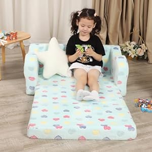 Extrawiderseatingtoddlercouch2in1toddlersoftcouchfoldoutwithstarpillowconvertiblesofatoloungerforgirlsandboys Urban Country Home Decor Extra wider seating toddler couch 2 in 1 toddler soft couch fold out with star pillow convertible sofa to lounger for girls and boys urban country home decor