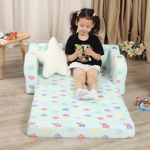 Extrawiderseatingtoddlercouch2in1toddlersoftcouchfoldoutwithstarpillowconvertiblesofatoloungerforgirlsandboys Urban Country Home Decor Extra wider seating toddler couch 2 in 1 toddler soft couch fold out with star pillow convertible sofa to lounger for girls and boys urban country home decor