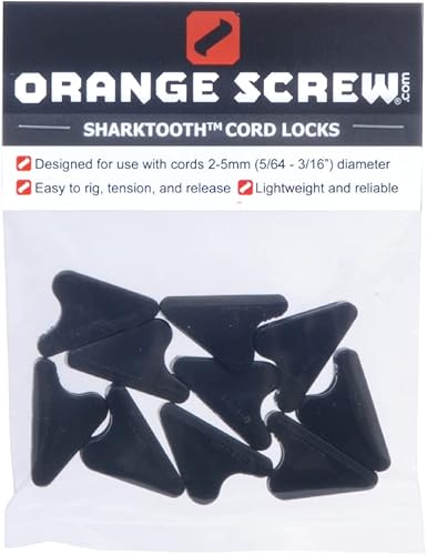 Miniatura 5 de Orange Screw SharkTooth - Cerraduras de cable, paquete de 10 tensores para cuerdas y cables para usar en tiendas de campaña, lonas, decoraciones y