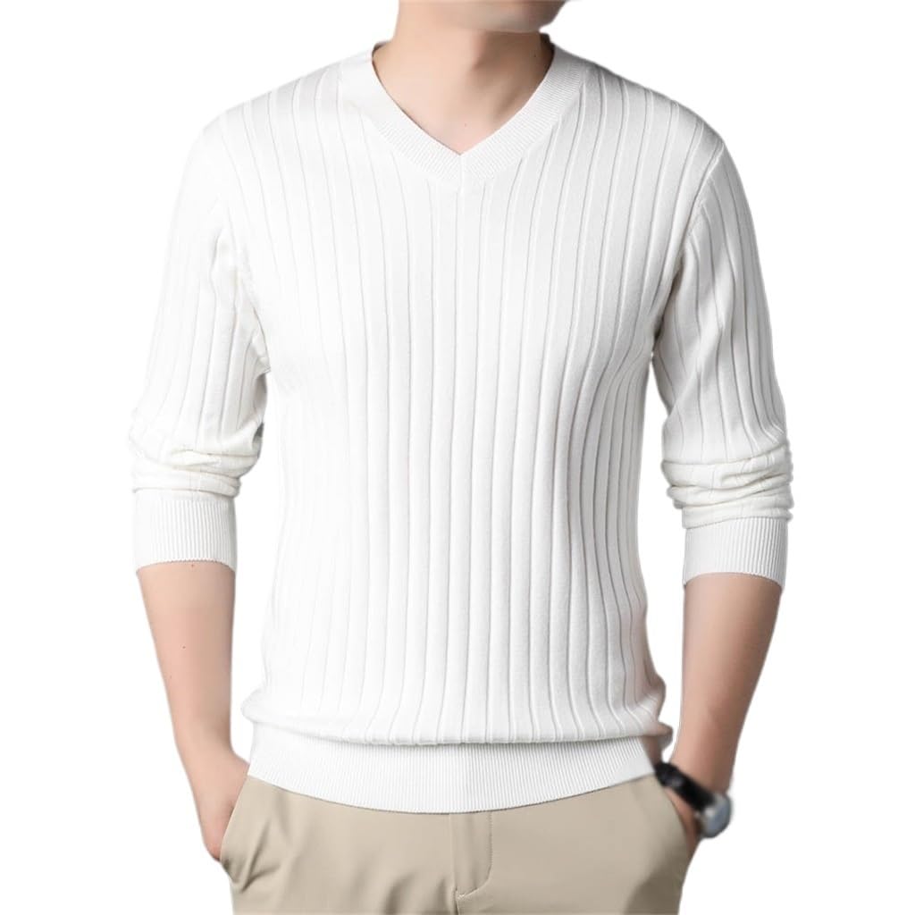Pull en maille pour homme col en V, l'élégance d'un tricot haut de gamme