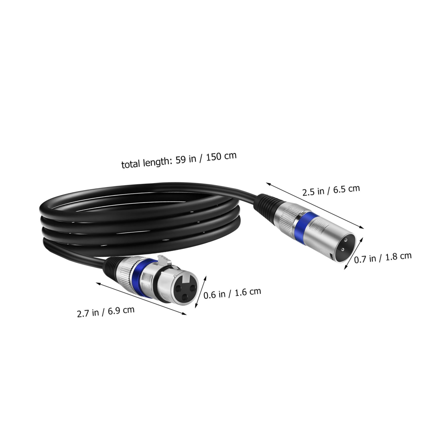 LABRIMP Câbles de Microphone Xlr Mâle Femelle 6 Pièces Cuivre 6mm