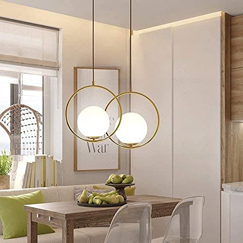 Lámpara colgante de globo dorada de diseño nórdico para dormitorio 6
