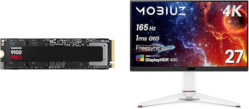 Samsung 9100 PRO 2TB PCIe Gen 5.0 14,700 MB/s NVMe M.2 2280 Internal SSD MZ-VAP2T0B-IT/EC BenQ MOBIUZ EX271U Gaming Monitor