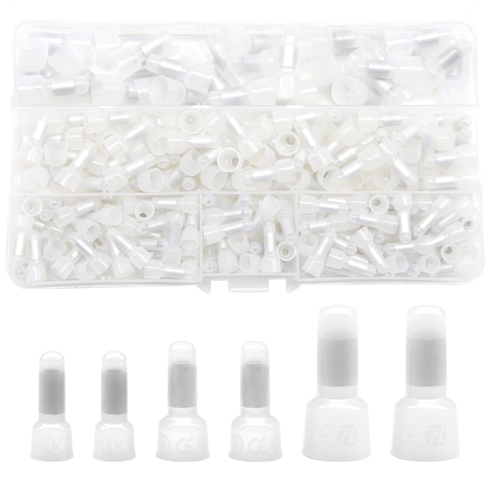 Lot de 250 embouts avec capuchon à sertir pour fil fermé en nylon câblage sertissage bouchon connecteurs sertis avec embouts fermés (NM)