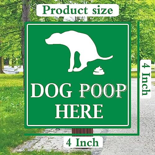 Image of Dog Poop Here Sticker Pet Litter Label 4 Inch - Dog Manure Trash Bin Label Waterproof Self-Adhesive Vinyl Poop Decal 8 Pcs