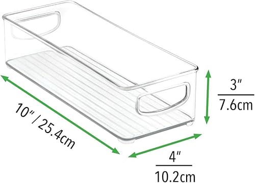 Miniatura 6 de mDesign Contenedores pequeños de plástico para almacenamiento de baño con asas para organización en armario, armario, tocador o estante de armario,