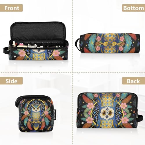 Estuche de viaje 2-en-1 para rizador y plancha de pelo, con alfombrilla resistente al calor y cierre impermeable, organizador para planchas y rizadores con diseño tribal búho atrapasueños miniatura 5